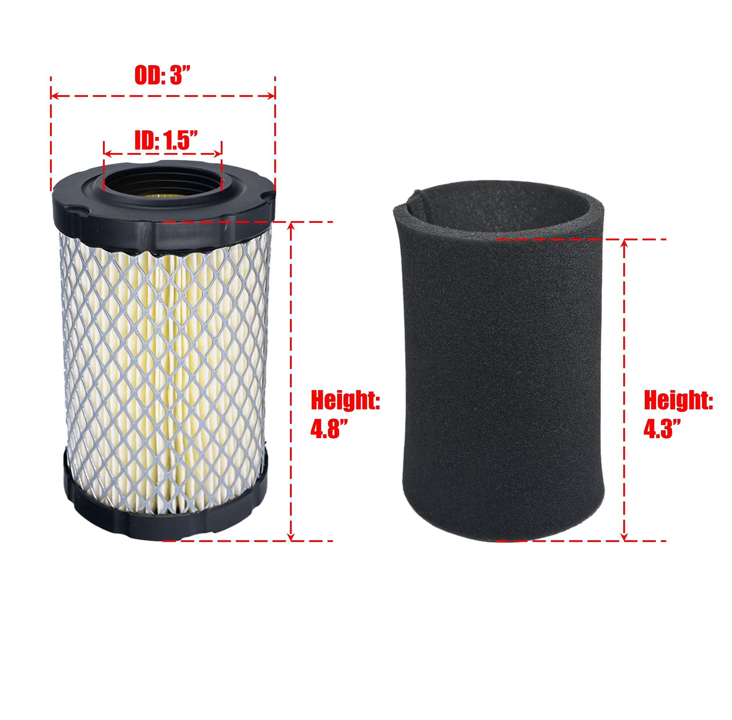 796031 Air Filter Tune Up Kit Replacement for John Deere D100 D105 D110 D130 MIU14395, for BS 591334 594201 797704, Replacement for Husqvarna YTH22V46