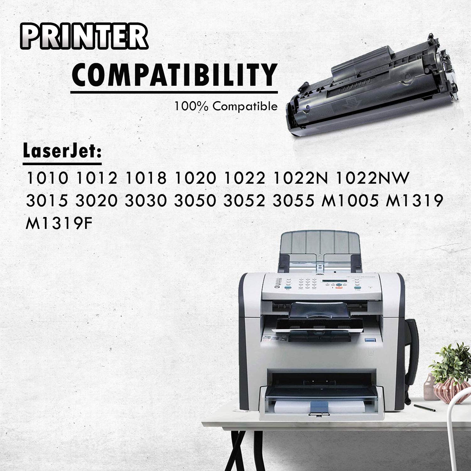 Inkfirst Compatible Toner Cartridge Replacement for HP Q2612A 12A LaserJet M1005 MFP M1319 M1319F 1010 1012 1018 1020 1022 1022N 1022NW 3015 3020 3030 3050 3052 3055