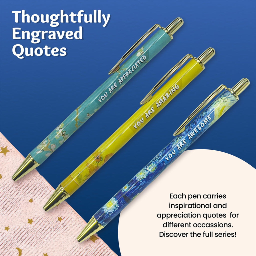 MESMOS Van Gogh Fancy Pen Set for Women, Teacher Appreciation, Thank You Gifts for Women, Nice Cute Boss Lady Gifts for Coworkers, Nice Cute Office Pens for Coworkers