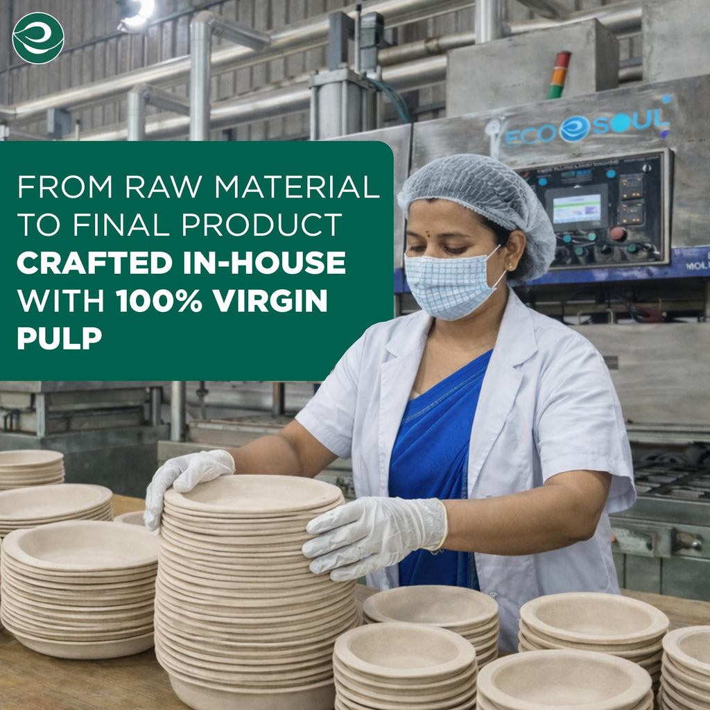 Eco Soul 12 Oz Compostable Disposable Paper Bowls [100 Pack] Food Safe Leak-Free 100% Virgin Bagasse Biodegradable Heavy Duty Ramen Soup Bowl for Hot & Cold Food Microwave Safe [Small, Round, Brown]