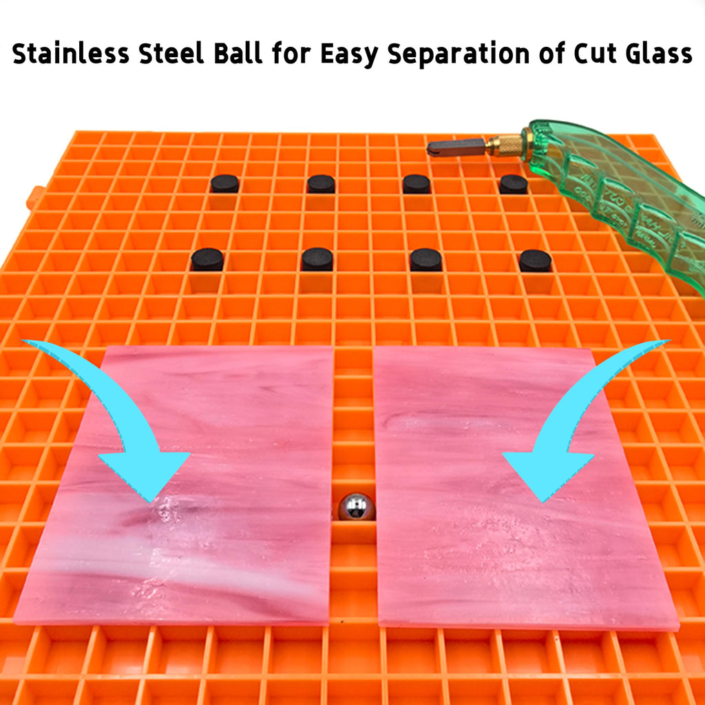 Stained Glass Cutting Mat, Solid Bottom Plastic Grid, Orange, 1 Pack