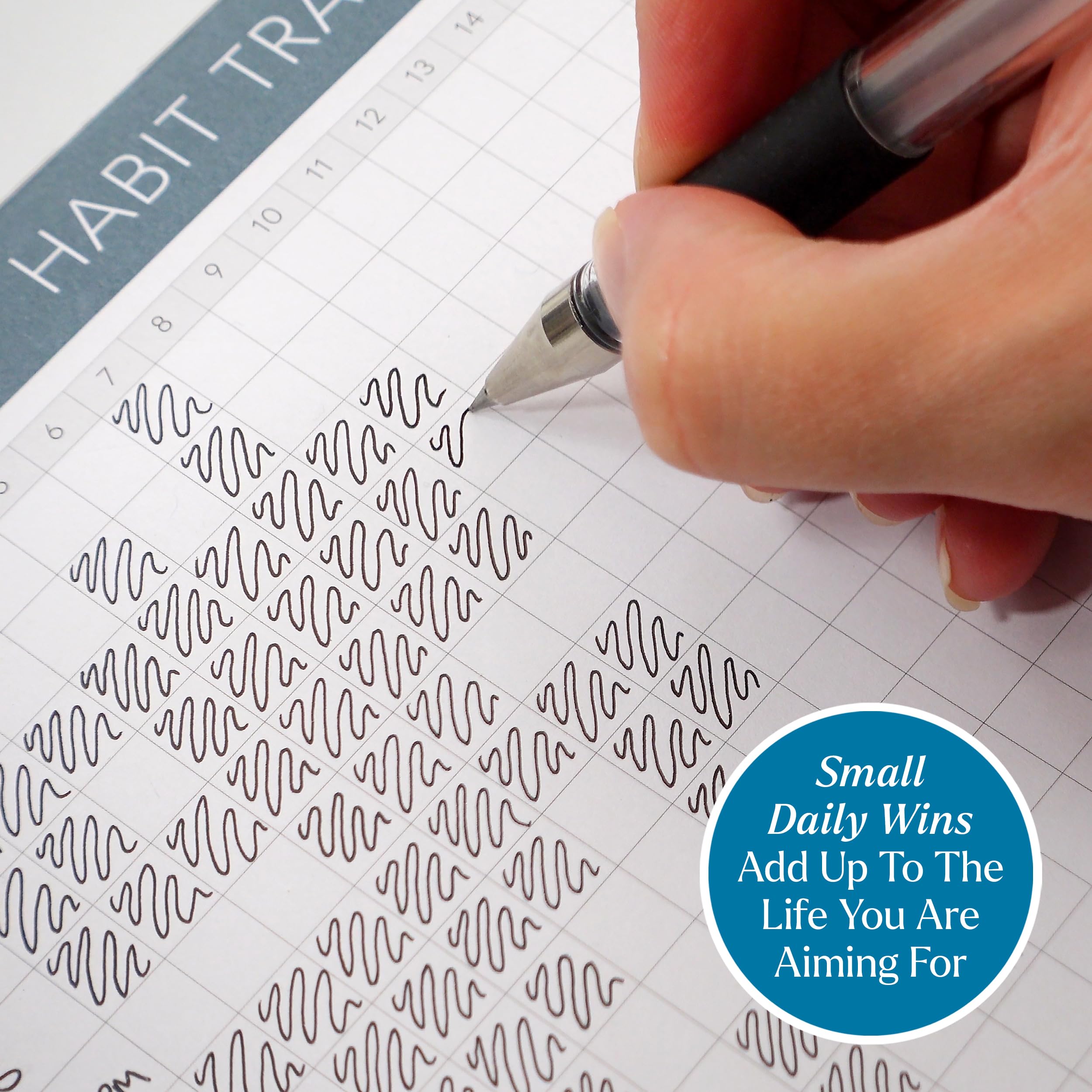 Habit Tracker Hero Desk Pad by Clear Mind Concepts® - A4 Landscape Habit Planner, 24 Undated Monthly Tear-Off Sheets, 160gsm No-Bleed Paper - Track Daily, Weekly & Monthly Routines