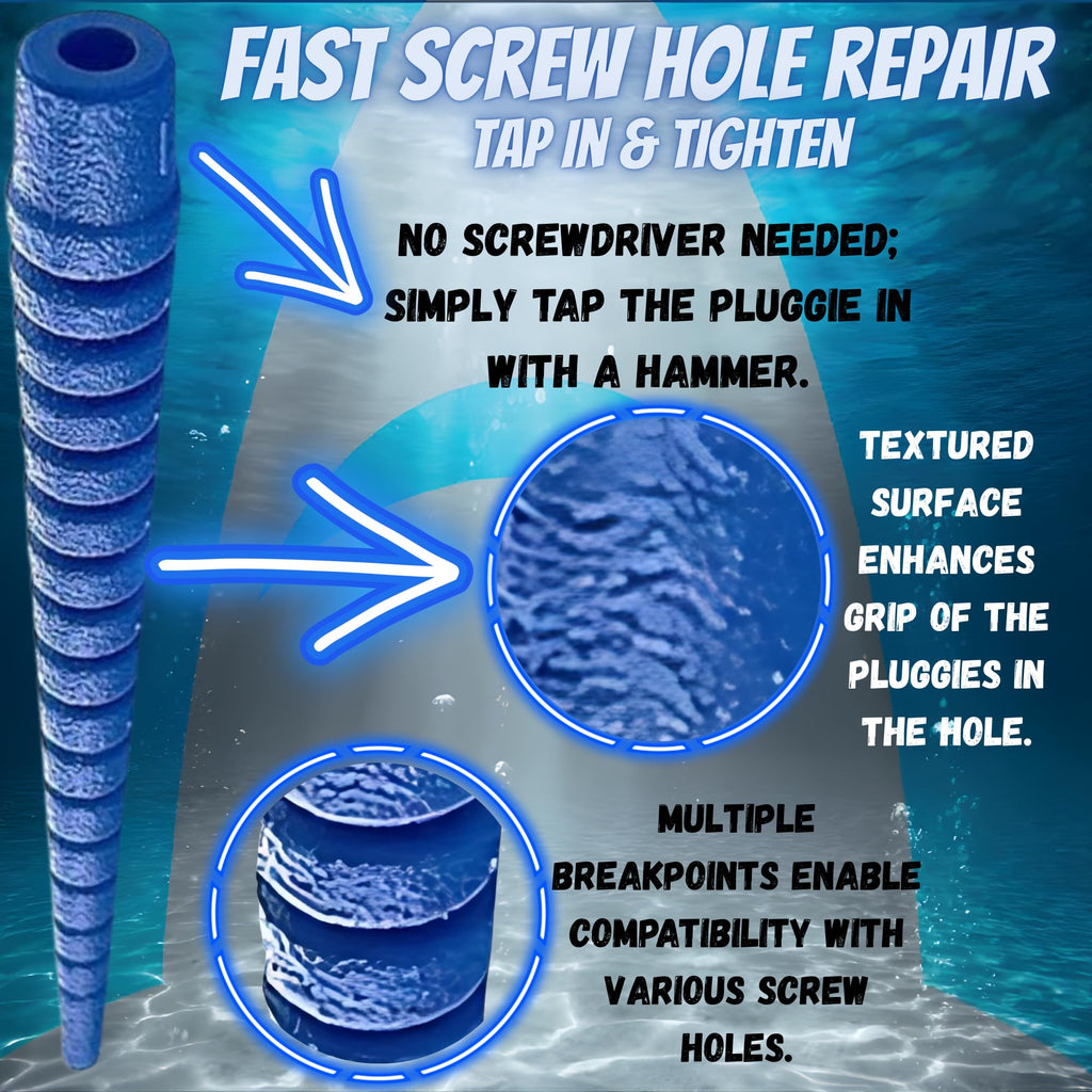 Pluggies Wall Anchors – Fix Stripped Screw Holes Instantly | Screw Hole Repair for Wood, Brick, Concrete & Tile | Heavy-Duty Wood Anchors for Secure Screws | Made in USA