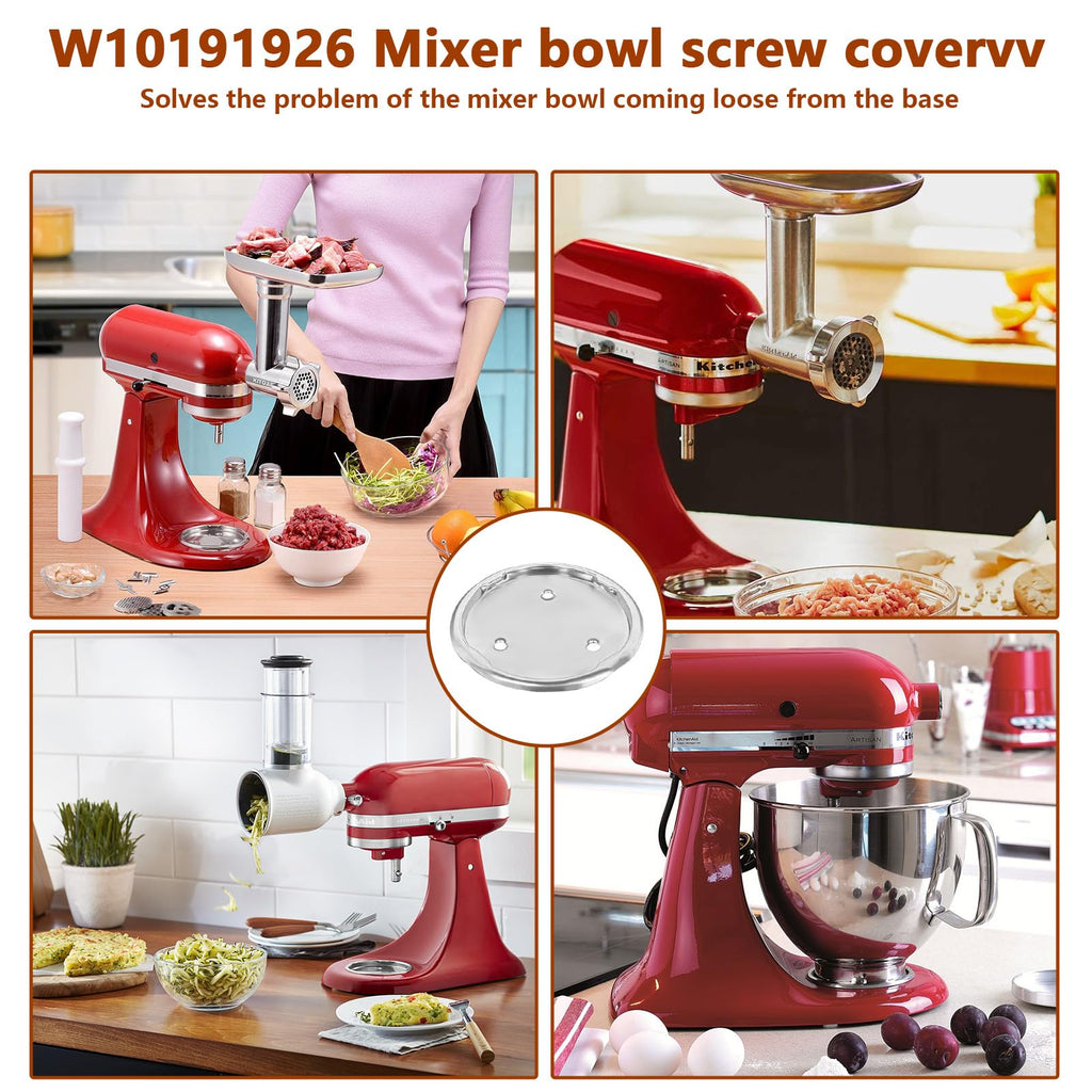 Showingo W10191926 Mixer Bowl Screw Cap Replacement for Whirlpool KitchenAid Kenmore Mixer Bowl Clamping Plate Replace 4163032 WPW10191926 AP6016640 4161126