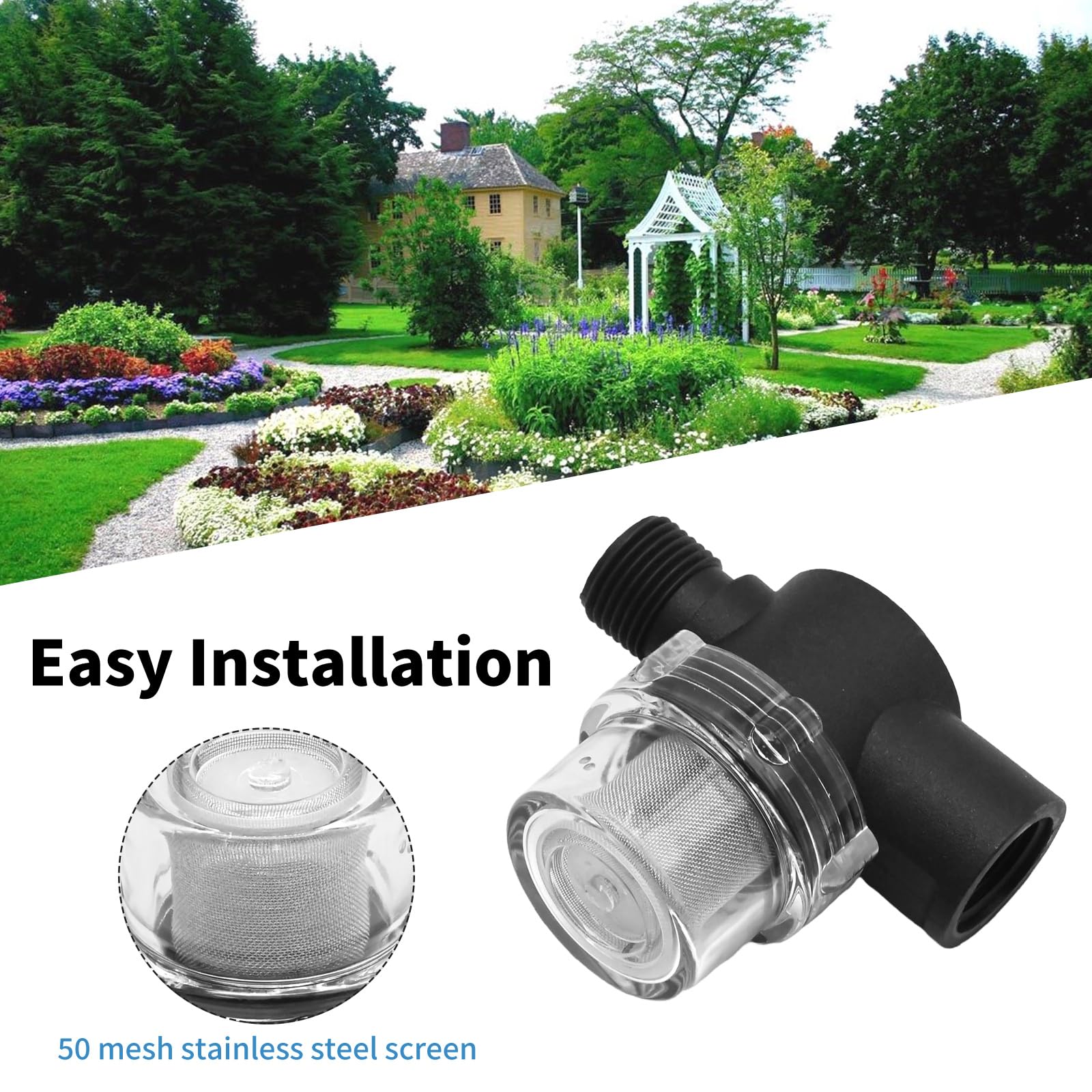 CADUFUELLY Water Pump Strainer Filter, RV Replacement 1/2 inch Twist-On Pipe Strainer with Pump Strainer Replacement for WFCO and Shurflo Pumps (2 PCS, 80 Mesh)