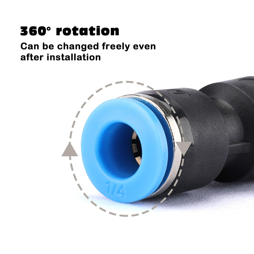AIRTOON Air Hose Pipe Tube Kit 6mm OD with 1/4” Push to Connect Air Fittings (13 PCS)，Pneumatic Air Line Connector