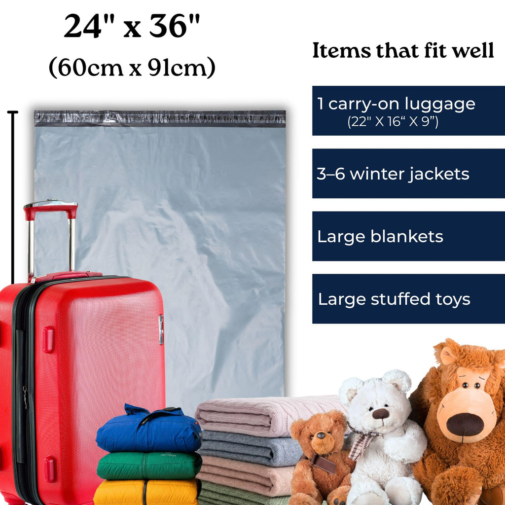 Large Shipping Bags | 24 x 36| Jumbo Poly Mailers for clothes | Strong Thick Mailing Bags with Self Adhesive | Self Sealing Shipping Envelopes