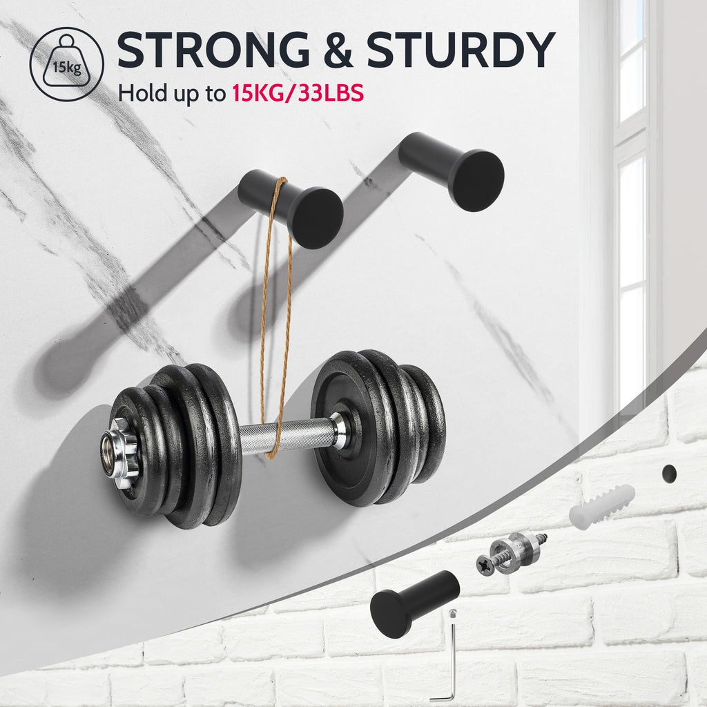 SAYAYO Black Towel Hooks Coat Hooks Wall Mounted 4 Packs Wall Hooks for Hanging, Heavy Duty 304 Stainless Steel Bathroom Hooks Up to 33 lbs for Outdoor, Bedroom, Kitchen, Hotel Door, GOY001Y