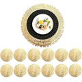 Pumtus 12 Pack 15 Inch Gold Round Placemats, Pressed Vinyl Metallic Place Mat, Non-Slip Hollow Out Dinning Table Mats for Table Decor, Wedding Accent Centerpiece, Christmas, Kitchen Decoration