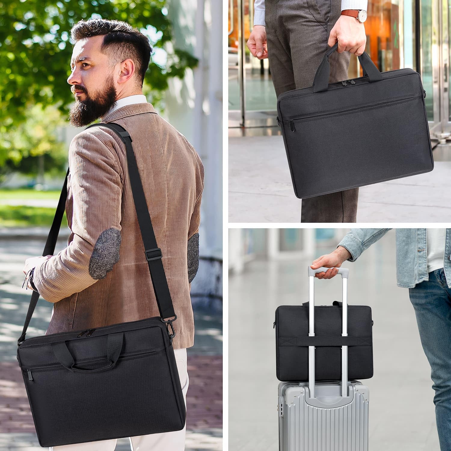 HEDUGO Laptop Bag Case 15.6 Inch Computer Sleeve Messenger Bag with Adjustable Shoulder Strap Briefcase Carry Case for Men Women to Work School Travel,Fit 14 to 16 Inch Laptops