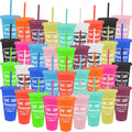 36 Pack Thank You Gifts You Are Awesome Coffee Mug 24 oz Plastic Tumblers with Lids and Straw Inspirational Reusable Tumblers Appreciation Gift for Coworker Teacher Colleague Employee
