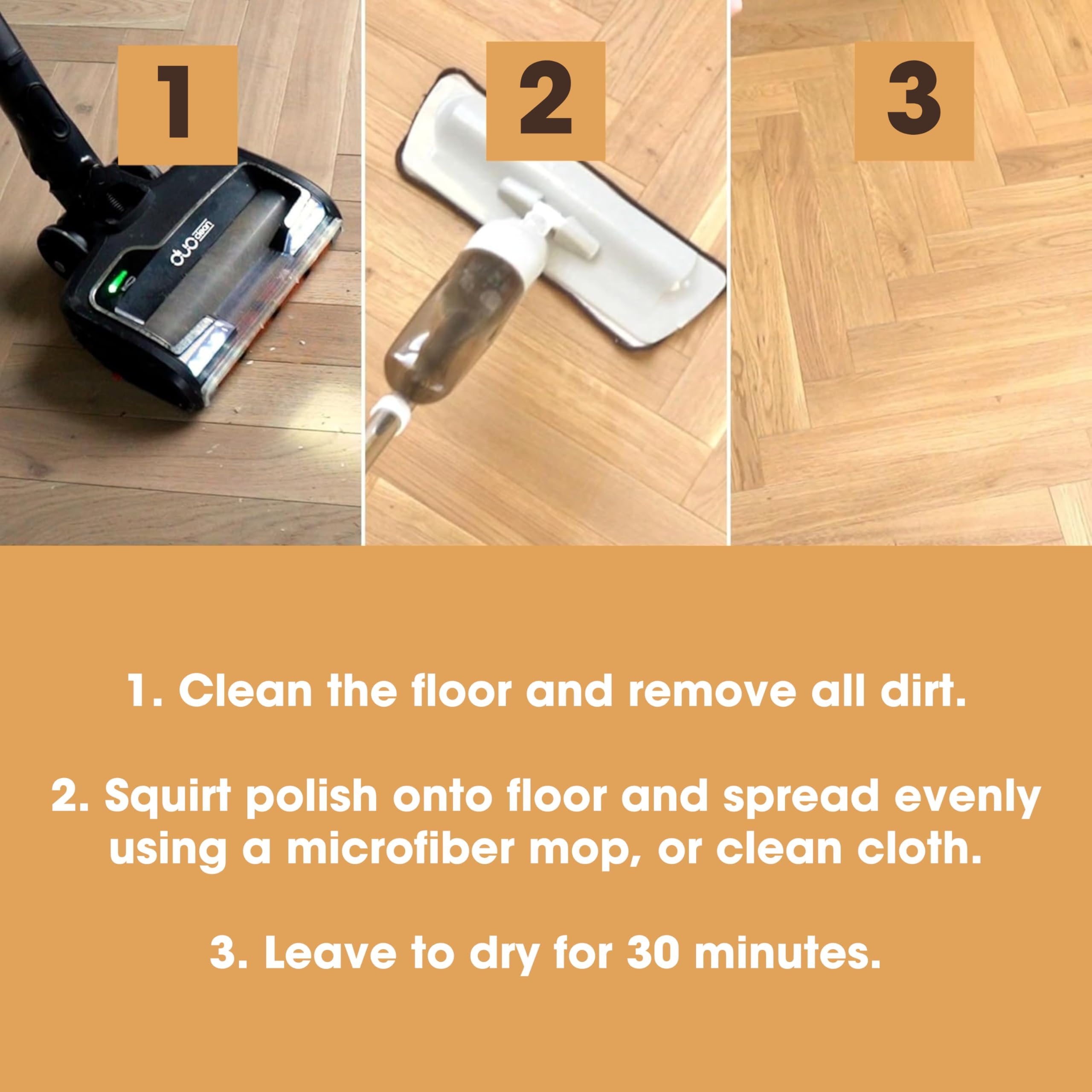Furniture Clinic Laminate Floor Polish | 1700 Sq Ft Coverage | Polishes to a Glossy Finish | Protects Against Stains & Fills Scratches | For All Types of Laminate Flooring | 17oz/500ml