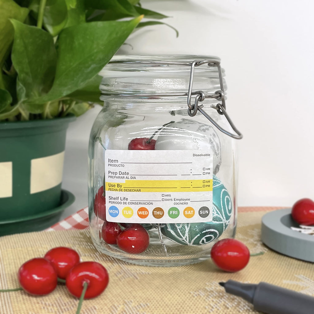 L LIKED 2x3 Inches Dissolvable Food Rotation Labels, 500 Pcs Dissolved Freezer Labels for Storage Containers, Canning, Jam Jar, Mason Jars