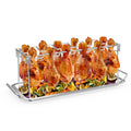 Onlyfire Stainless Steel Chicken Wing Leg Rack with Drip Tray for Smoker Grill,Oven and Charcoal Kettle,Hang Up to 14 Chicken Legs or Wings