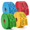 L LIKED 4000 Pairs Raffle Tickets with Consecutive Serial Numbers, 50/50 Raffle Tickets Double Roll for Events, Entry, Class Reward & Prizes (Blue+Red+Green+Yellow)