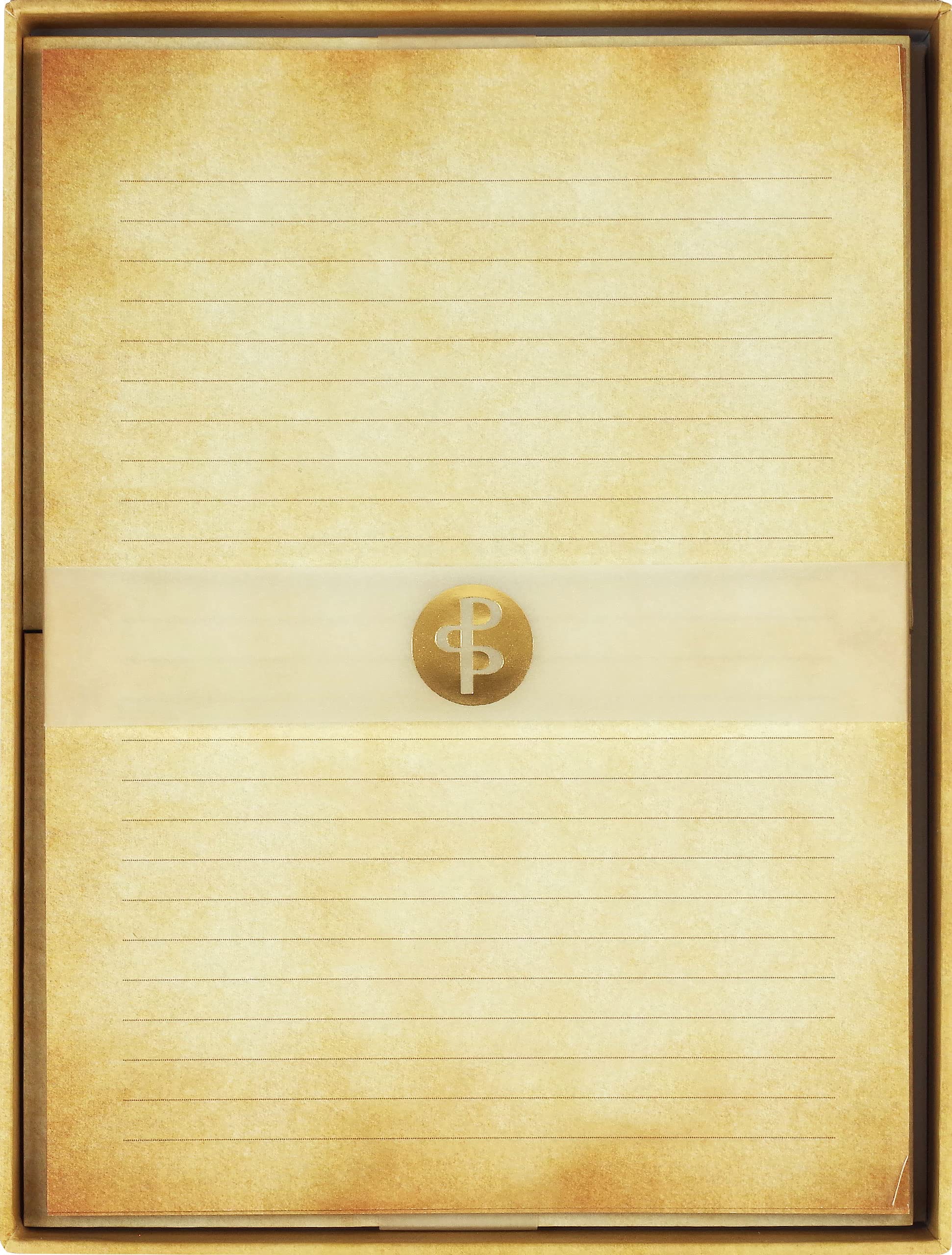 Vintage Parchment Boxed Stationery (30 sheets, 24 envelopes)