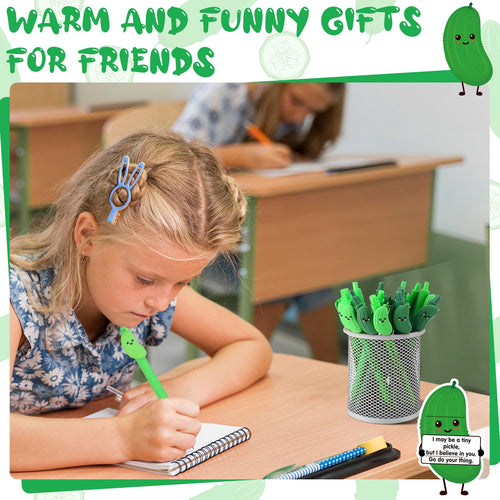 40 pcs Inspirational Pickle Emotional Support Pens Bulk Positive Encouragement Affirmation Gifts with Motivational Tags Gifts for Employees Coworkers learners Nurse Dietitian Graduation
