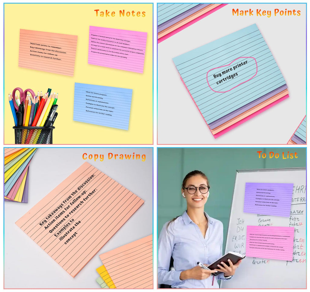8 Pack Lined Sticky Notes 8x6 in Post,400 Sheets Large Ruled Post Stickies,50 Sheets/pad Bright Self Sticky Super Power Memo Pads Strong Adhesive for Home,Office,School