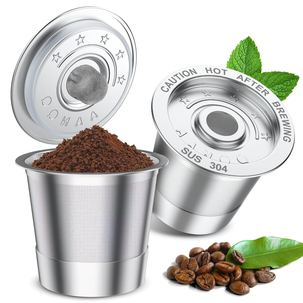 2 Pack K Cup Reusable Coffee Pods for Keurg: Stainless Steel Refillable K Cup - Reusable Coffee Filter for Keurg 1.0 Coffee Maker, Permanent, Eco-Friendly, BPA-Free