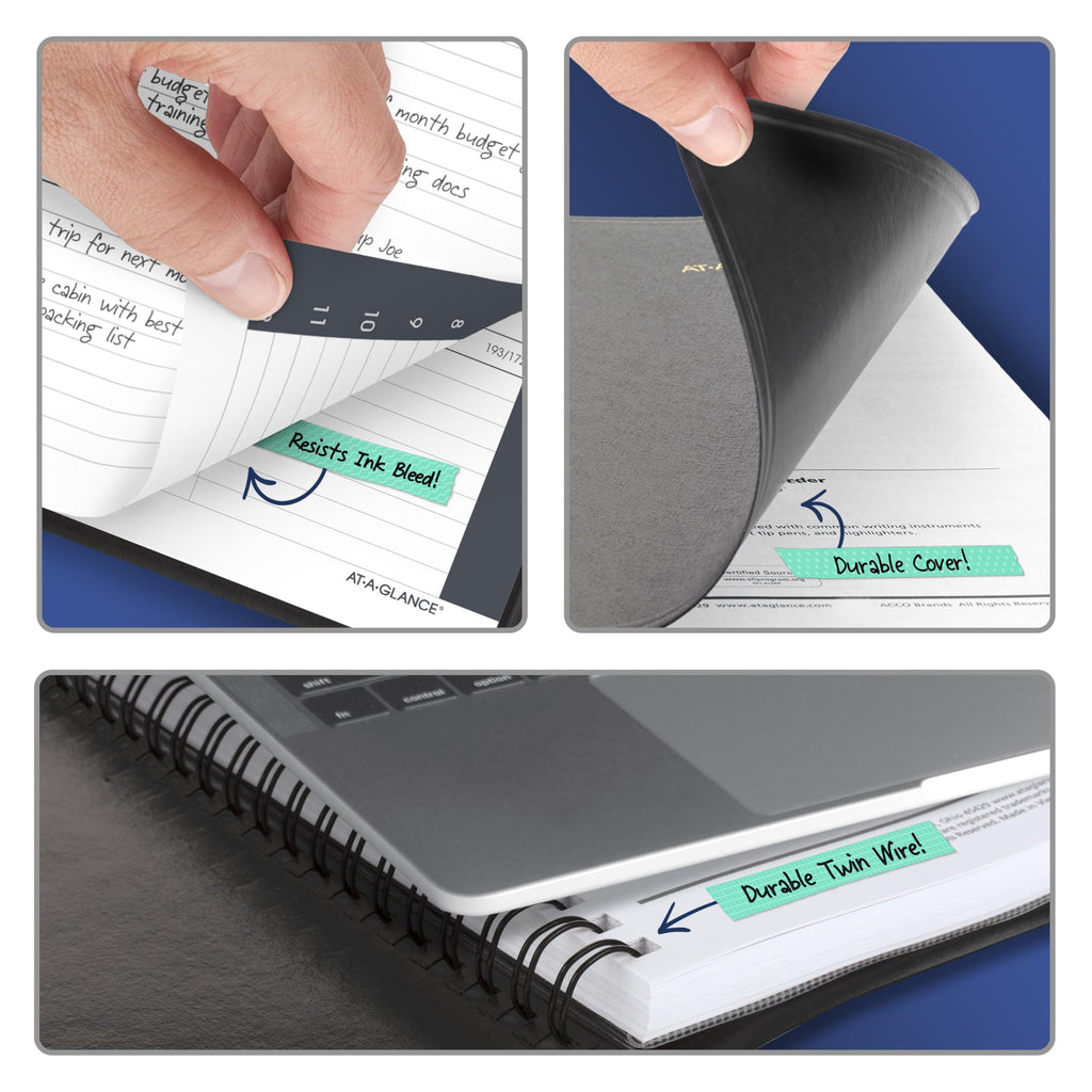 AT-A-GLANCE Planner 2026-2027 Weekly Academic 14-Month July-August Hourly Appointment Book, 5" x 8", Black (7010105)