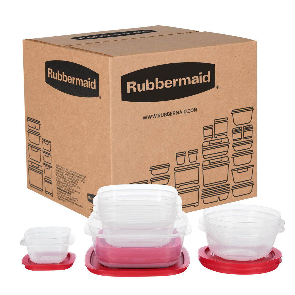 Rubbermaid EasyStore Square and Round Food Storage Containers with Lids, 14-Piece Set