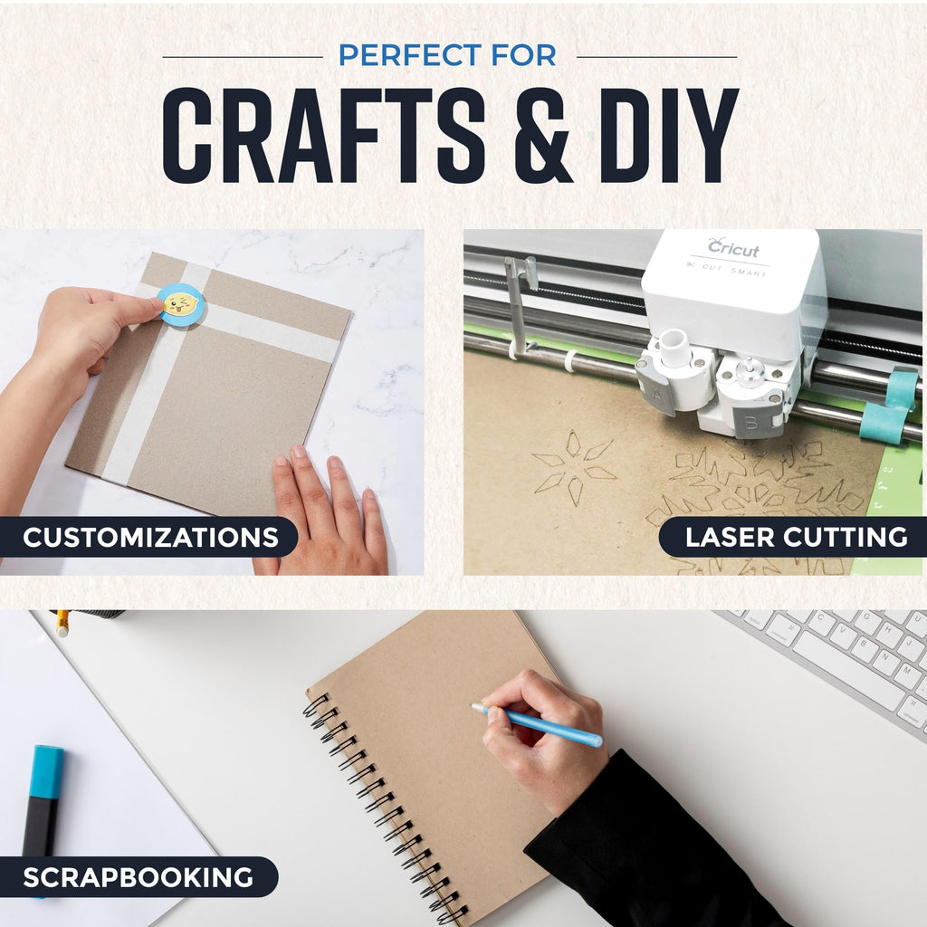 Bryco Goods 8.5" x 11" Chipboard Sheets (Pack of 100) 22 Point Chipboard - Made With 100% Recycled Material - Ideal For Framing Photos, Crafts, DIY - Thick And Durable, Keep Documents Safe In Shipping