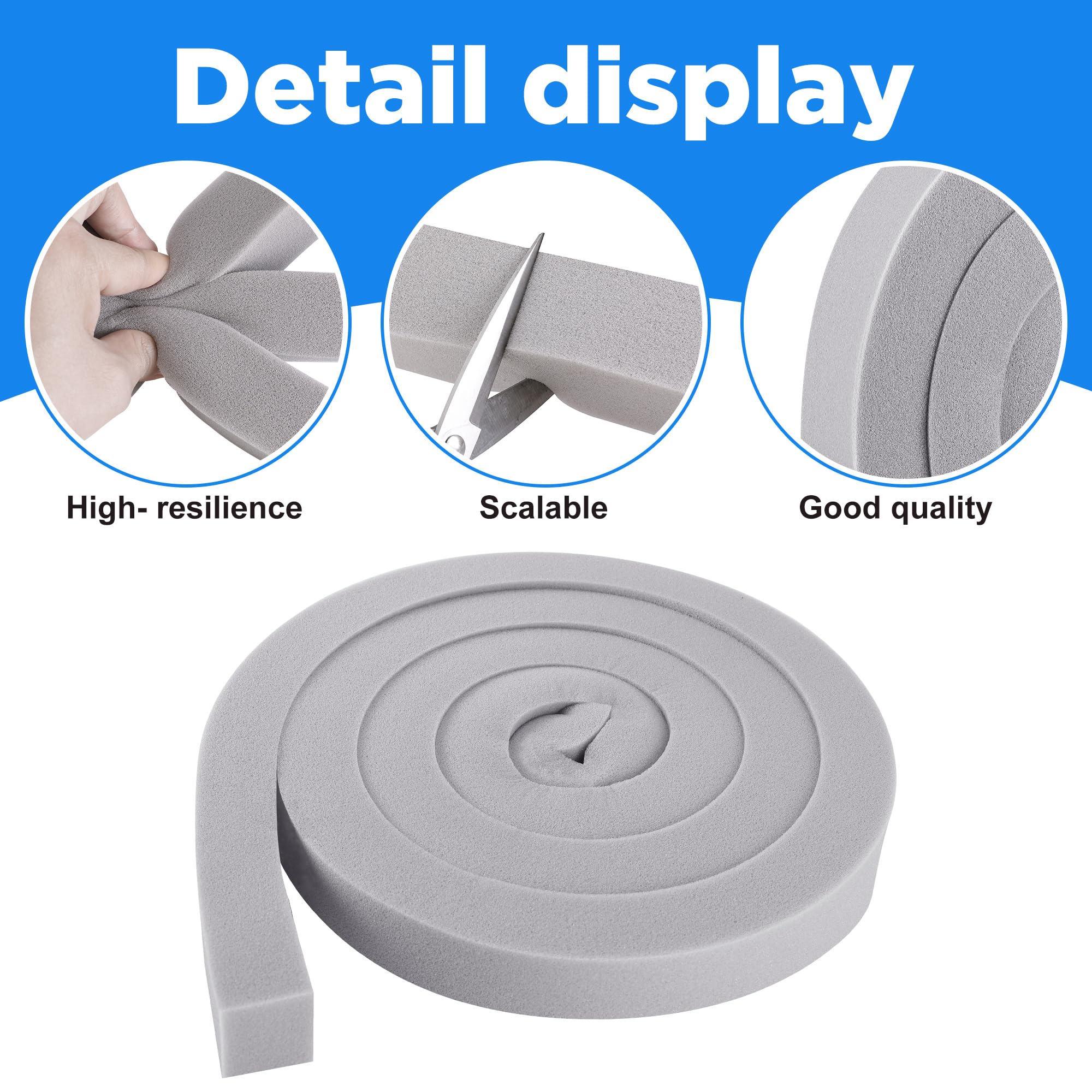 4 PCS Air Conditioner Foam Tape - 1 x 1 inch x 6.5 Ft AC Foam Weather Stripping- Non-Adhesive Foam Seal Strip with Glue Point for Air Conditioner Door Window Seal
