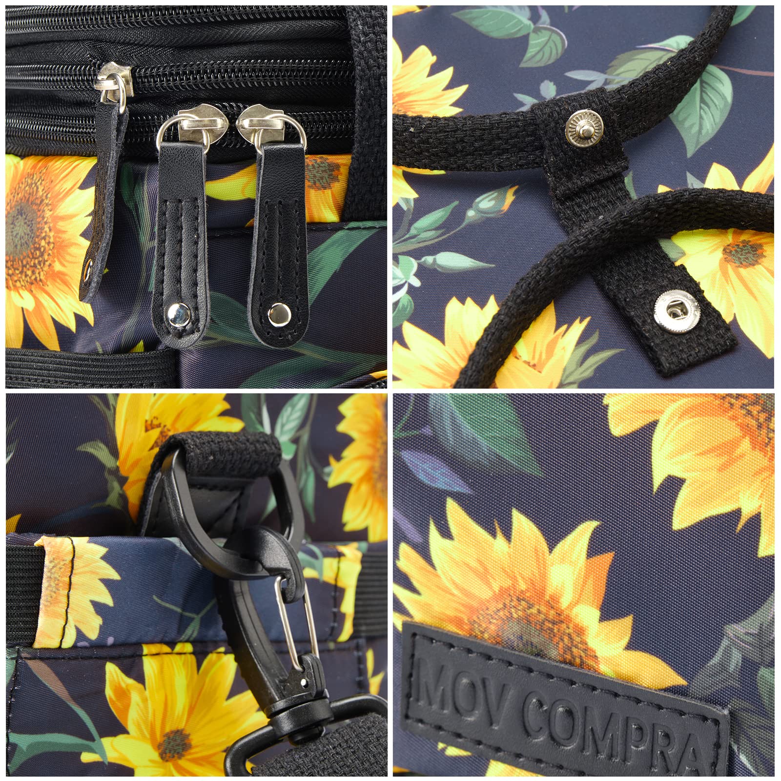 Lunch Bag for Women Men Double Deck Lunch Box,Expandable Large Lunch Bags,Leakproof Lunch Box Cooler Bag (Sunflower)