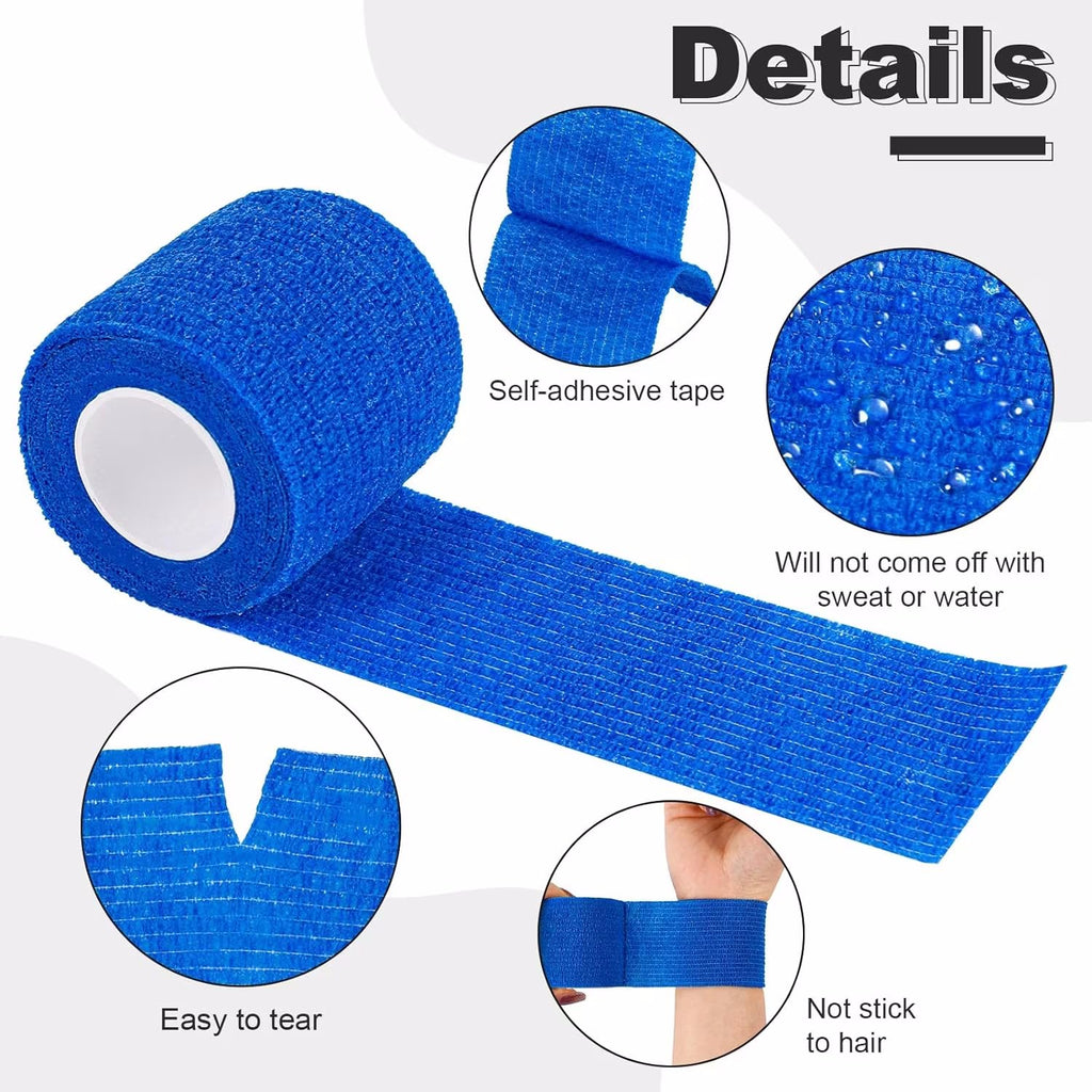 15 Rolls Self Adhesive Bandage Wrap,2 Inch Cohesive Bandage Self Adherent Wrap Breathable Athletic Tape Stretch Adhesive Wraps Sports Tape for Wrist Ankle Swelling Sprains,15 Colors