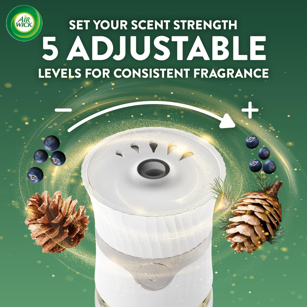 Air Wick Plug in Scented Oil Refill, 5 Ct, Fresh Pine and Juniper, Air Freshener, Essential Oils, Fall Scent, Fall décor