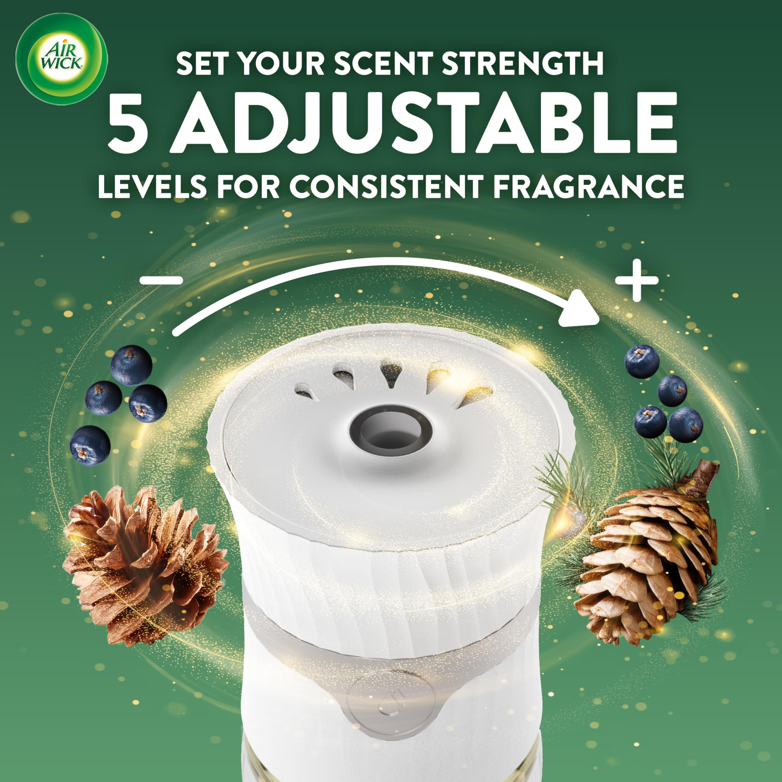 Air Wick Plug in Scented Oil Refill, 5 Ct, Fresh Pine and Juniper, Air Freshener, Essential Oils, Fall Scent, Fall décor