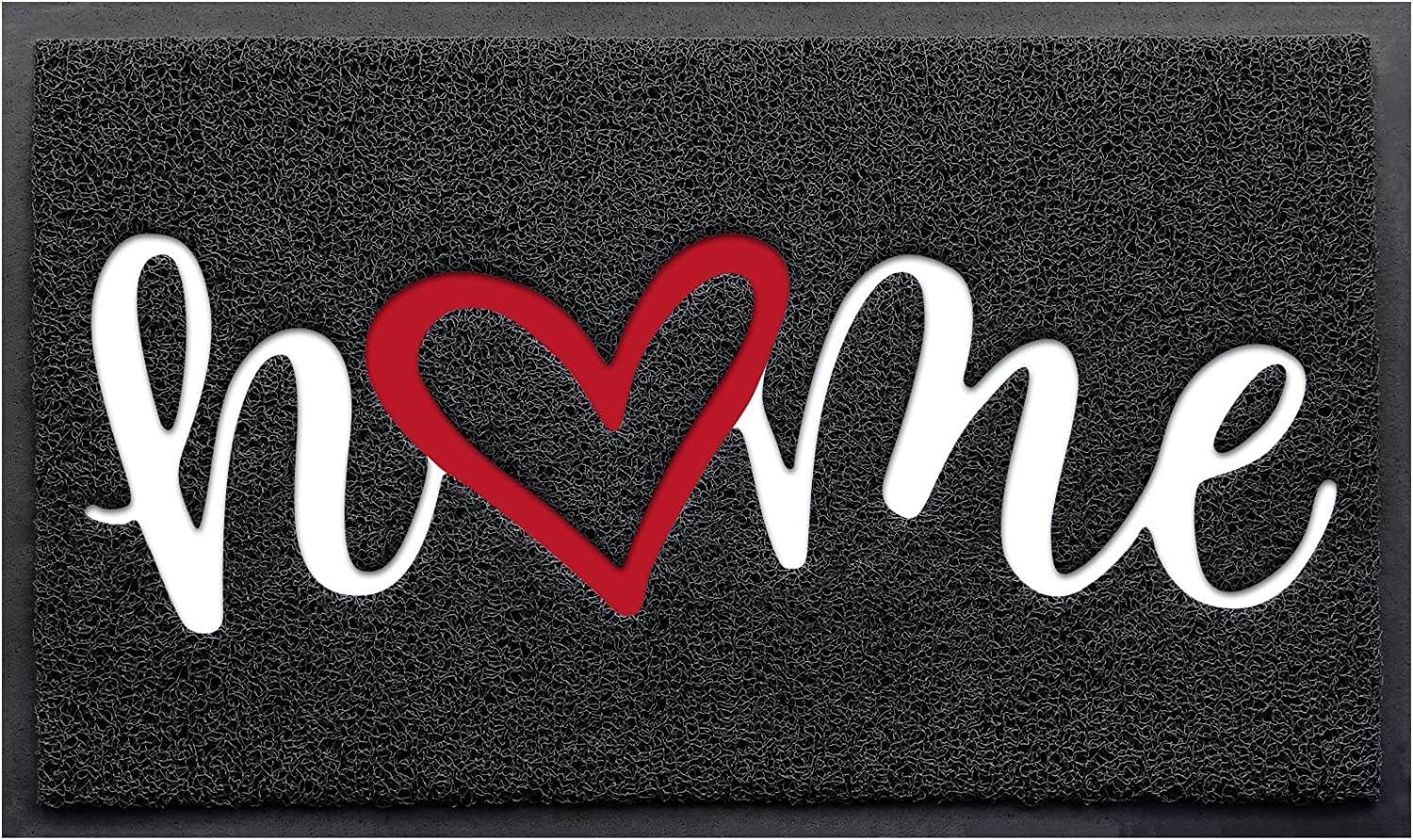 Door Mat Indoor Outdoor Doormat Low Profile Floor Mat Welcome Mat Non-Slip Low-Profile Design Front Doormat,Durable Trap Dirt for Entryway,High Traffic Areas,Patio 30"*17.5" (Black-Home, 30 * 17.5)