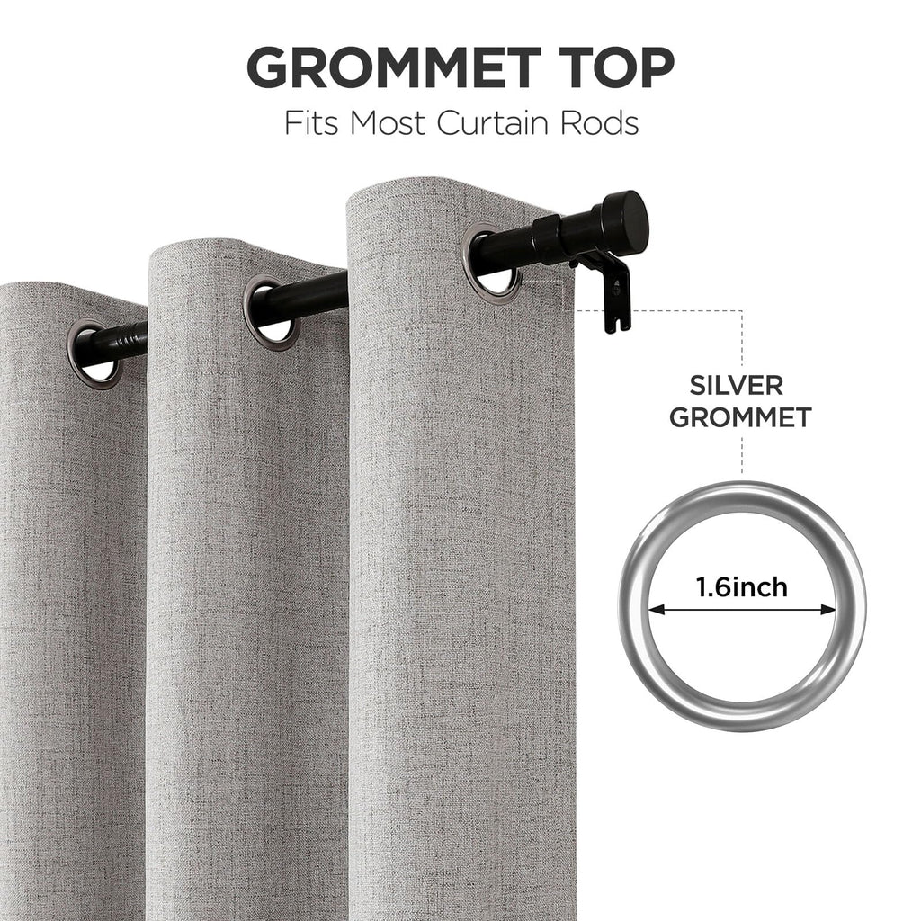 Joydeco 100% Blackout Curtains 2 Panels for Living Room - Linen Black Out Curtains 84 Inch Long Room Darkening Opaque Curtains for Bedroom, Thermal Insulated Drapes Privacy Protection 2 Panels Set