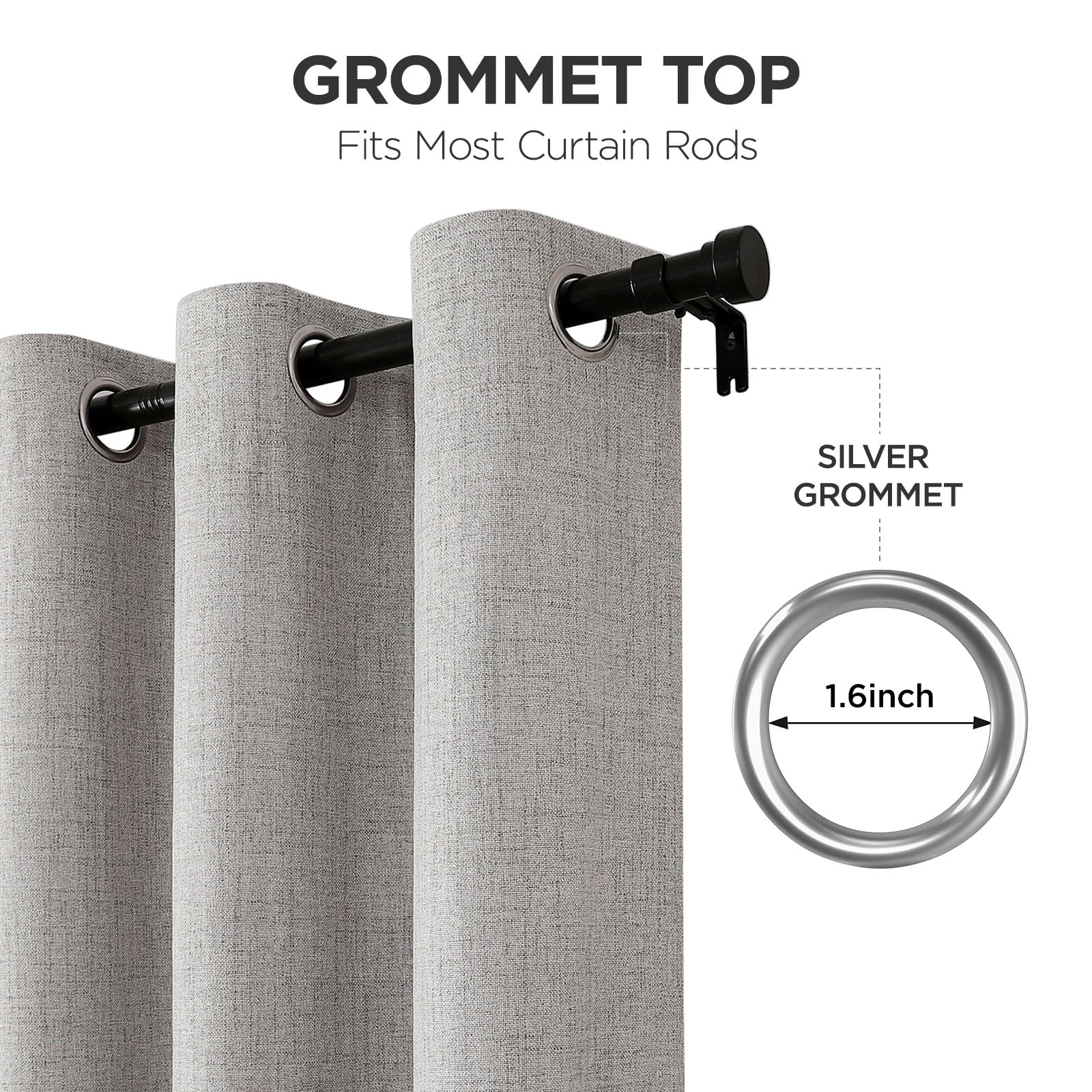 Joydeco 100% Blackout Curtains 2 Panels for Living Room - Linen Black Out Curtains 84 Inch Long Room Darkening Opaque Curtains for Bedroom, Thermal Insulated Drapes Privacy Protection 2 Panels Set