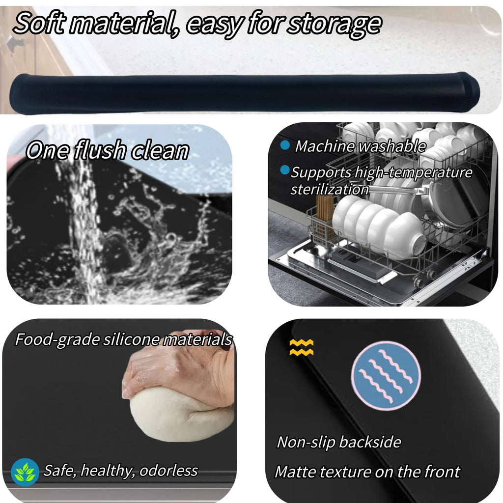 Nyoria Silicone Stove Top Mat Protector - 28" x 20" Cover for Electric Glass Top Stove Cooktop Induction Mat for Ceramic Top RV Countertop Heat-Resistant XL Dish Drying Mat
