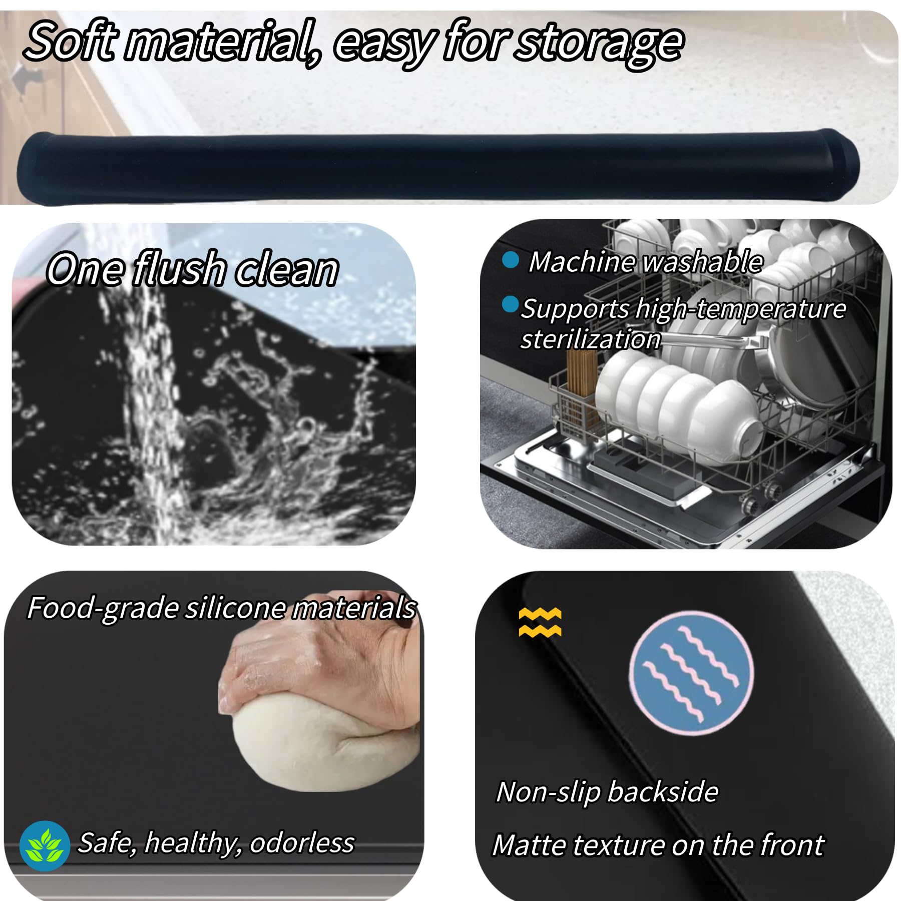 Nyoria Silicone Stove Top Mat Protector - 30" x 21" Cover for Electric Glass Top Stove Cooktop Induction Mat for Ceramic Top RV Countertop Heat-Resistant XL Dish Drying Mat