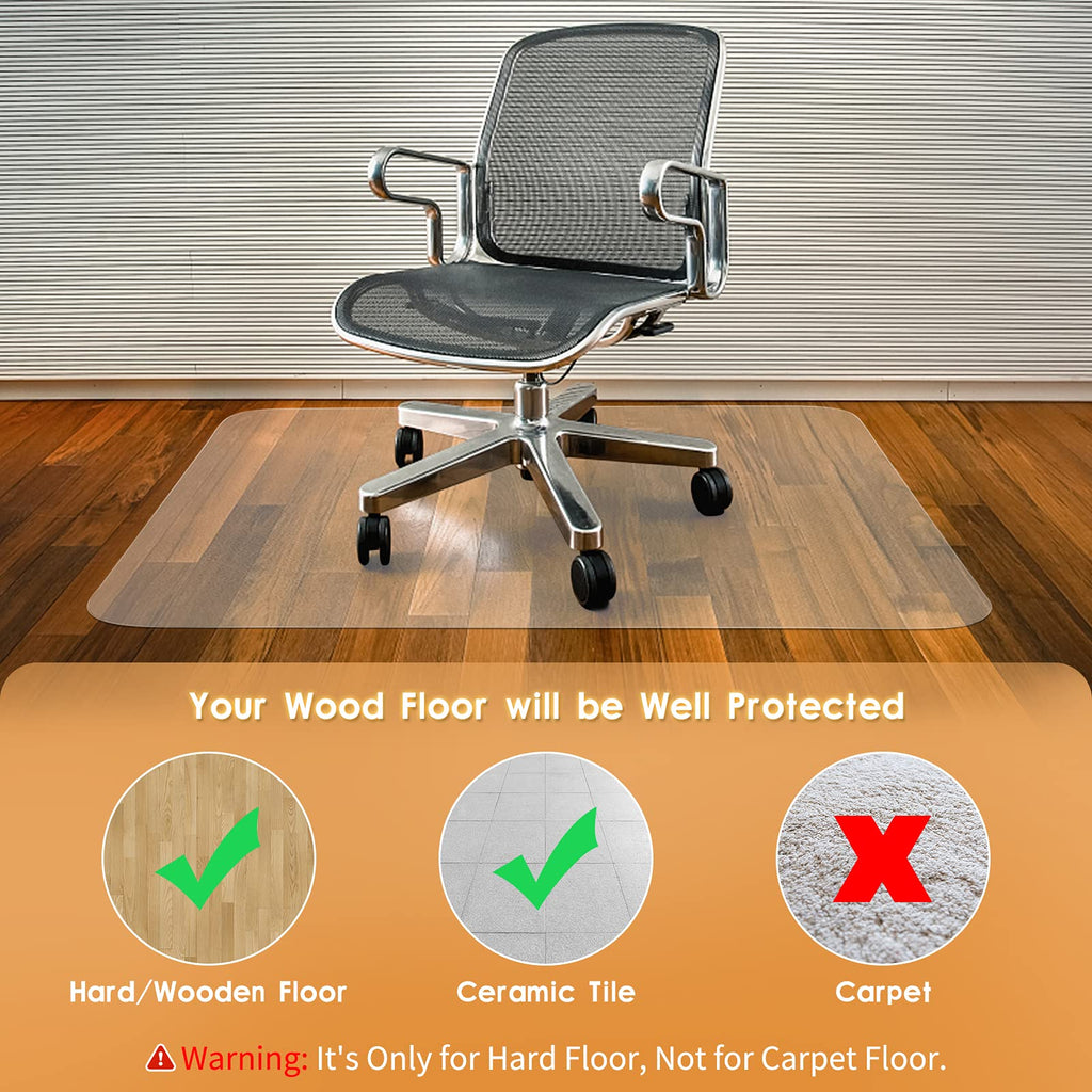 Chair Mat Office Chair Mat for Hardwood Floor Anti-Slip Floor Protector for Home Office 59''×47'' Heavy Duty Clear PVC Transparent Mat