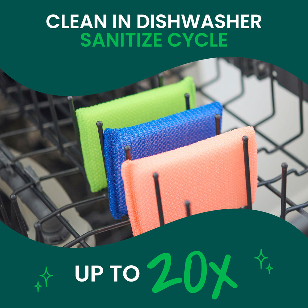 Scotch-Brite Dobie Colors Pads, Dobie Sponge for All Purpose Cleaning of Kitchen, Bathroom, and Household, Non Scratch Pads Safe for Non-Stick Cookware, 24 Count