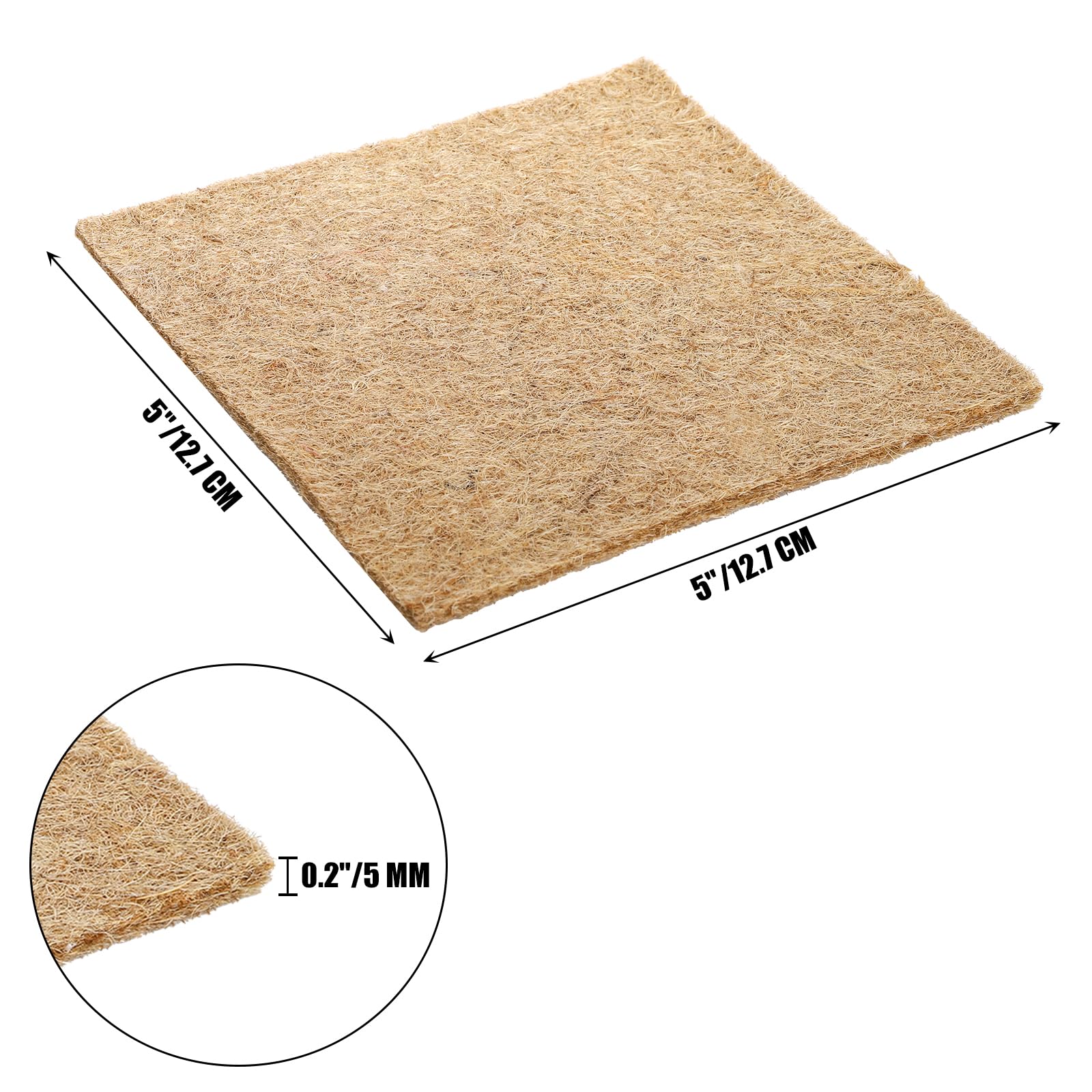 Tosnail 80 Pack 5 x 5 Inches Hemp Grow Mats, Jute Fiber Grow Mats, Sprouting Mat, Hemp Pads for Indoor Microgreens Growing, Wheatgrass Sprouts