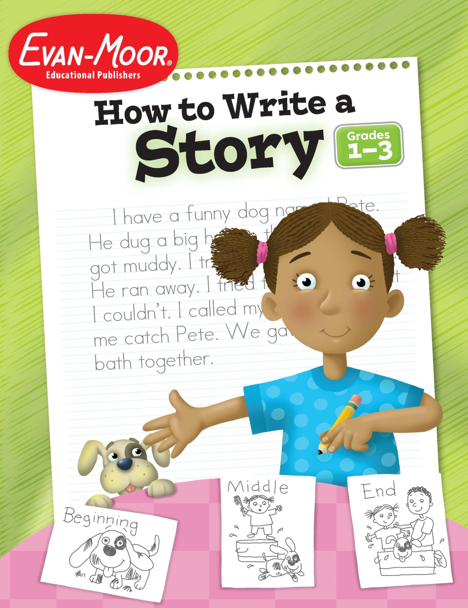 Evan-Moor How to Write a Story, Grades 1-3 Homeschool & Classroom Workbook, Printables, Develop Confident & Competent Storywriters, Learn Parts of a Story, Planning Forms, & Guidelines for 6 Genres