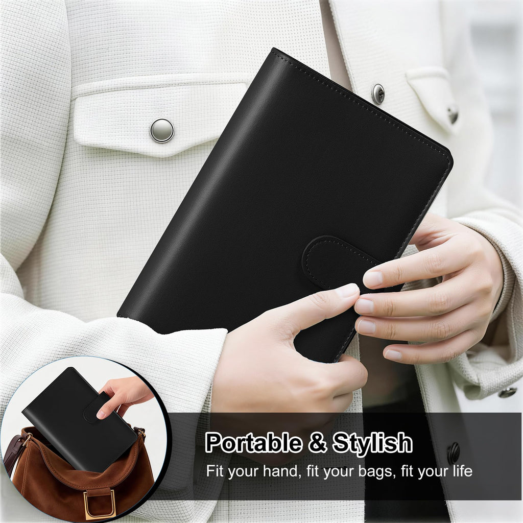 Antner Budget Binder with Zipper Cash Envelopes for Budgeting, A6 Money Saving Organizer, Black