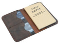 Leather Journal Cover for Field Notes Moleskine pocket Cahier Handmade for 3.5" x 5.5" Notebooks/passport holder (Crunch Brown)