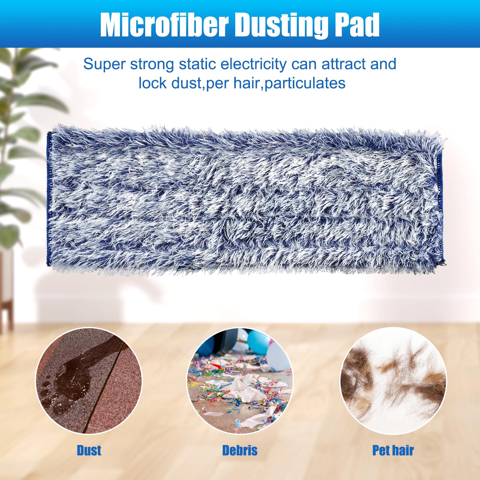 Cleaning Pad for Bona,Microfiber Mop Pads for Hardwood & Hard Surface Floors,4 Pack Washable Reveal Mop Head Replacement for Wet/Dry Spray Mops Cleaning