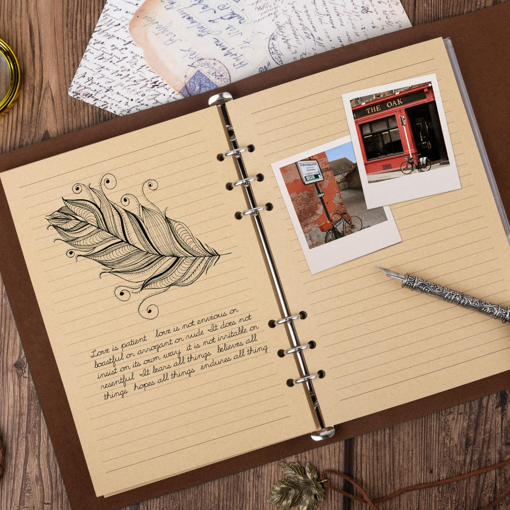 PU Leather Journal Notebook, Refillable Travel Vintage Writing Journals Diary, Gifts for Women, Men, Teen Girls and Boys, 100GSM Lined Paper,160 Pages(Brown, A5 9.2" x 6.5")