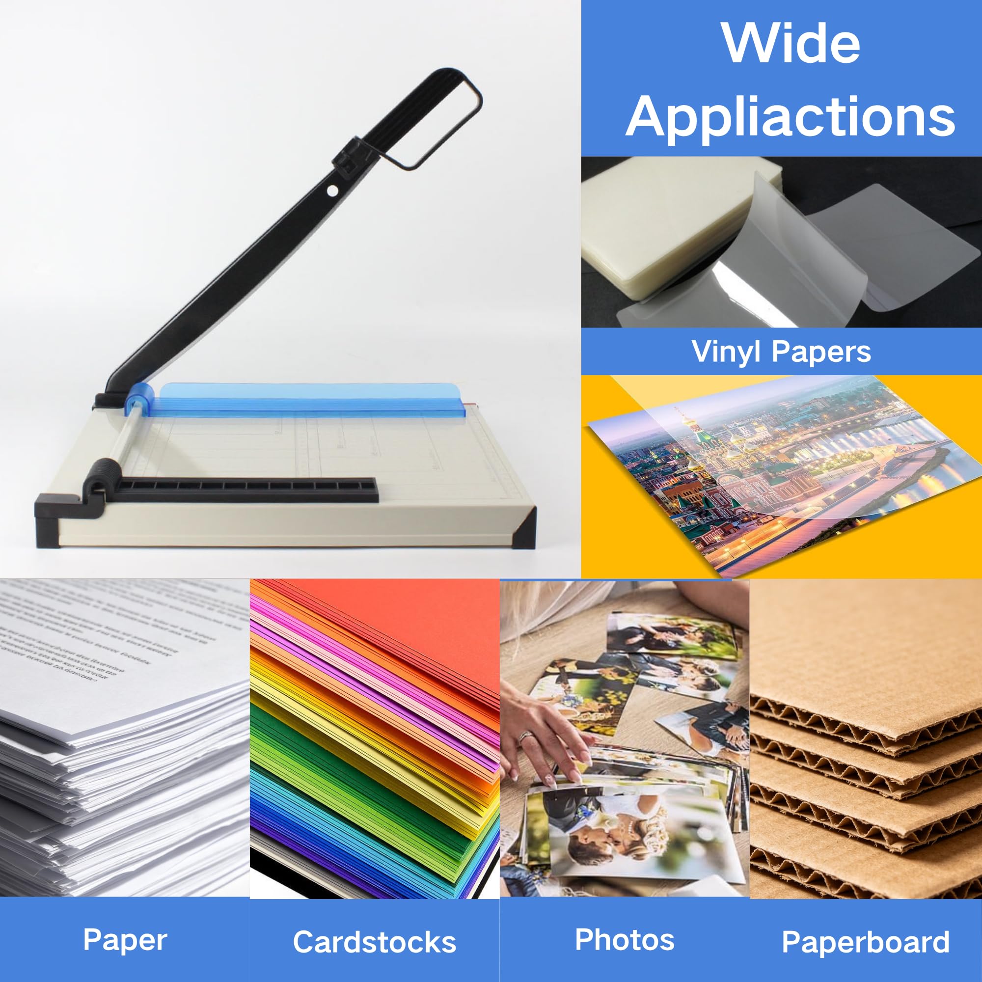 FurttBlem Guillotine Paper Cutter A4-12'' Paper Trimmer with Sharp Blade & Safety Guard,15 Sheets Capacity