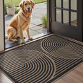 Front Door Mat Indoor Outdoor Mat for Entrance Mat Easy-Jute Entryway Mat-Mud Trapper Absorbent Low-Profile Fall Door Mats Entry Rug Arched Black 43x75cm