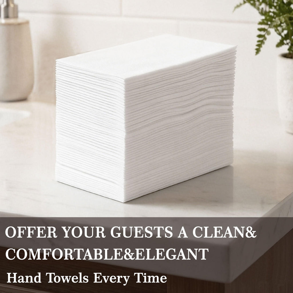 JEBBLAS Guest Towels Disposable Cloth Like Paper Hand Napkins Soft, Absorbent, Paper Hand Towels for Kitchen, Bathroom, Parties, Weddings, Dinners or Events,Pack of 100 Pcs