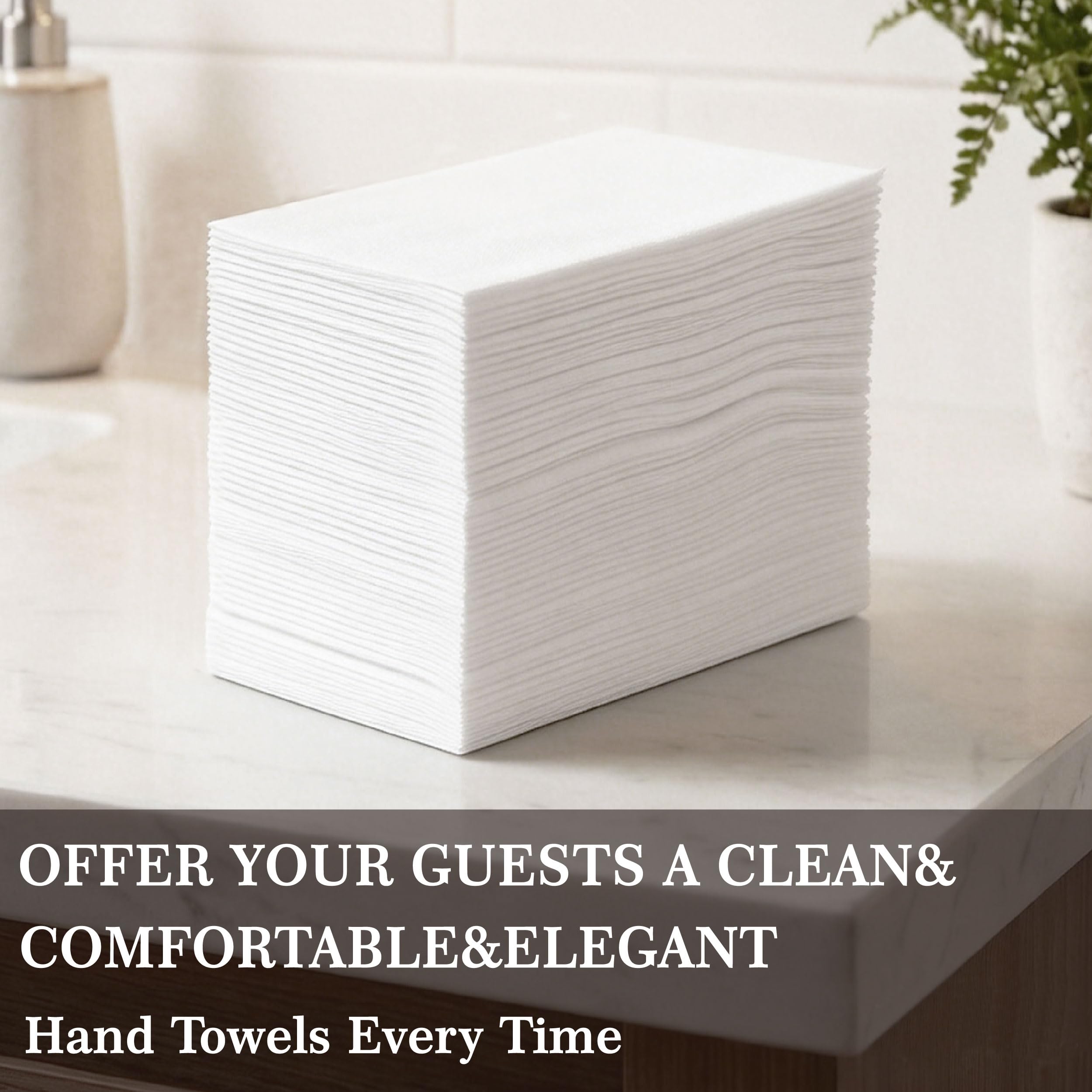 JEBBLAS Guest Towels Disposable Cloth Like Paper Hand Napkins Soft, Absorbent, Paper Hand Towels for Kitchen, Bathroom, Parties, Weddings, Dinners or Events,Pack of 100 Pcs