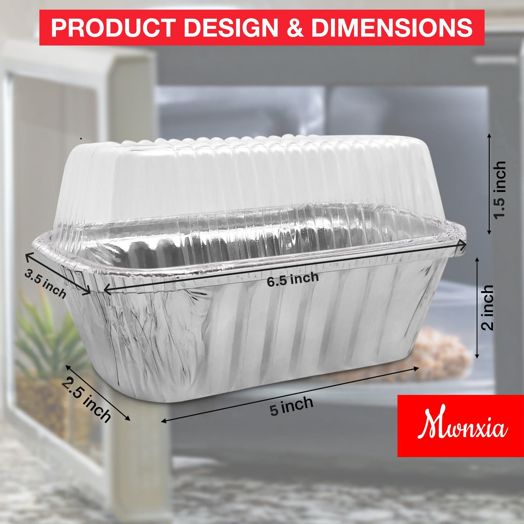Mwnxia Mini Loaf Pans for Baking with Lids 50 Pack Mini Cake Pans with Lids Complete with Handmade with Love Stickers for Baking Bread, Fruit Cake, Banana Bread, Meatloaf and Baked Goods