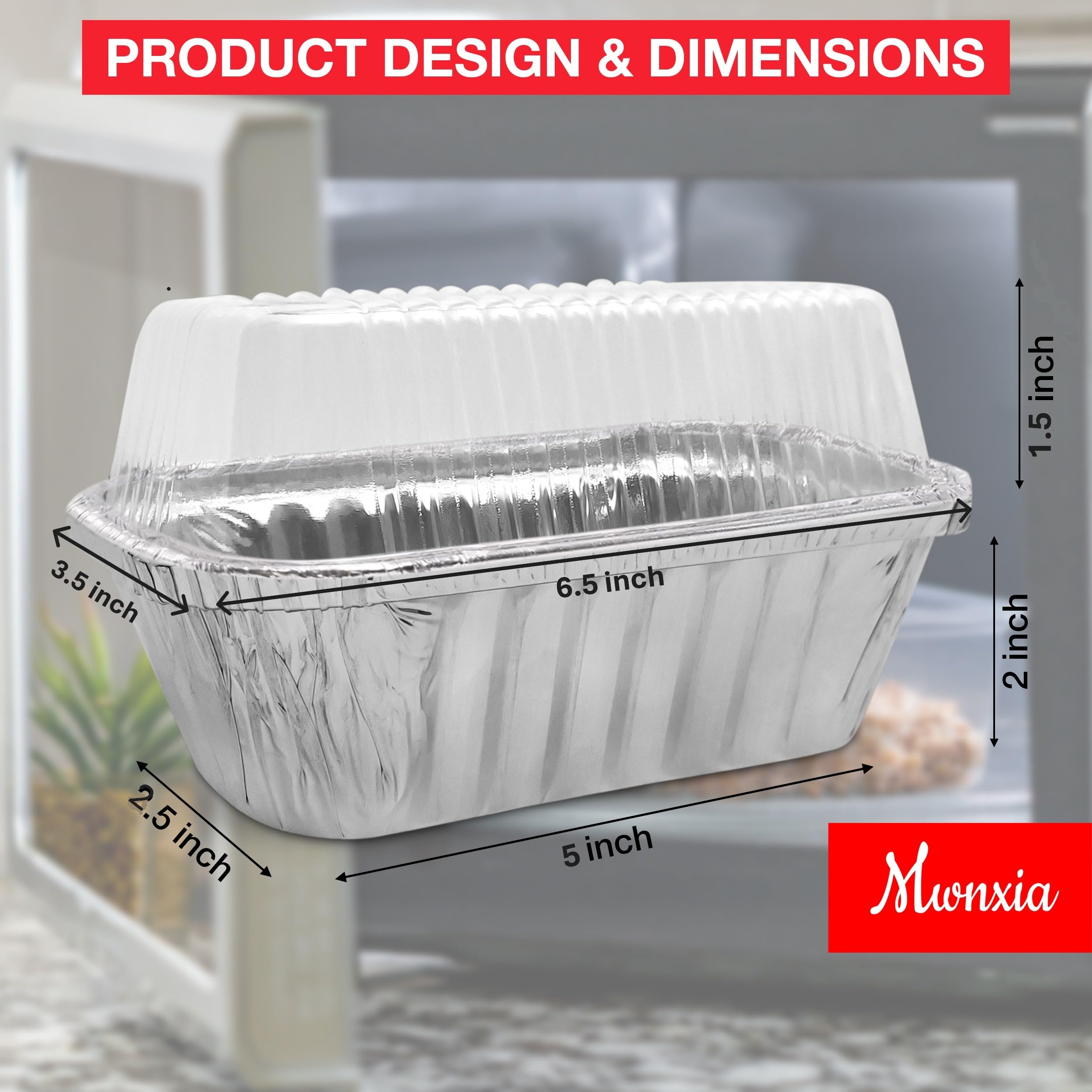 Mwnxia Mini Loaf Pans for Baking with Lids 50 Pack Mini Cake Pans with Lids Complete with Handmade with Love Stickers for Baking Bread, Fruit Cake, Banana Bread, Meatloaf and Baked Goods